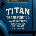 Custom Truck Door Decal Sticker Signs | US DOT Compliant Truck Door Lettering Templates | Make Your Own - Add Your Own Text (2-Pack)