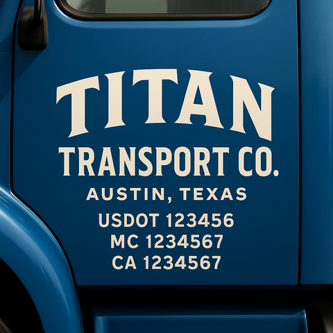Custom Truck Door Decal Sticker Signs | US DOT Compliant Truck Door Lettering Templates | Make Your Own - Add Your Own Text (2-Pack)