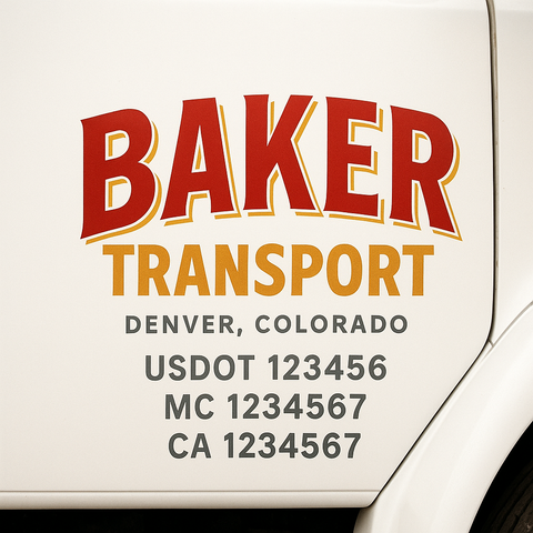 Custom Truck Door Decal Sticker Signs | US DOT Compliant Truck Door Lettering Templates | Make Your Own - Add Your Own Text (2-Pack)