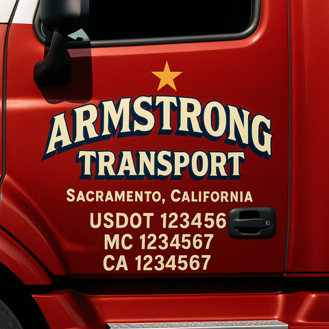 Custom Truck Door Decal Sticker Signs | US DOT Compliant Truck Door Lettering Templates | Make Your Own - Add Your Own Text (2-Pack)