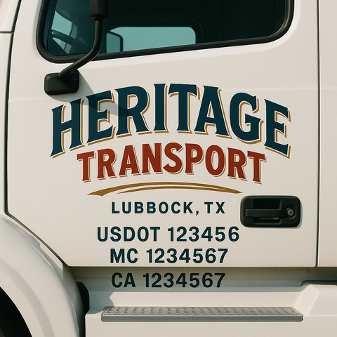 Custom Truck Door Decal Sticker Signs | US DOT Compliant Truck Door Lettering Templates | Make Your Own - Add Your Own Text (2-Pack)