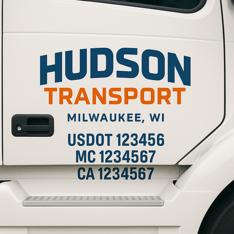 Custom Truck Door Decal Sticker Signs | US DOT Compliant Truck Door Lettering Templates | Make Your Own - Add Your Own Text (2-Pack)