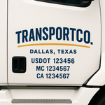 Custom Truck Door Decal Sticker Signs | US DOT Compliant Truck Door Lettering Templates | Make Your Own - Add Your Own Text (2-Pack)