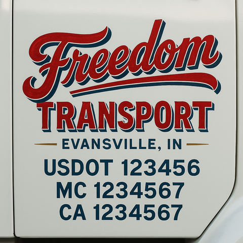 Custom Truck Door Decal Sticker Signs | US DOT Compliant Truck Door Lettering Templates | Make Your Own - Add Your Own Text (2-Pack)