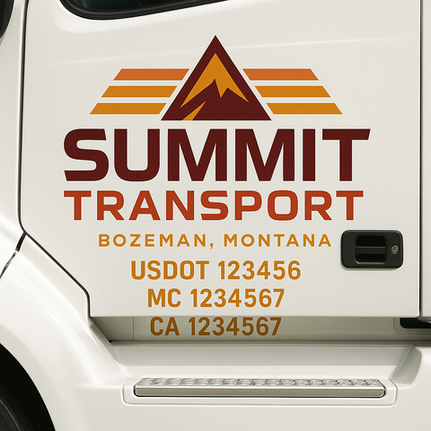 Custom Truck Door Decal Sticker Signs | US DOT Compliant Truck Door Lettering Templates | Make Your Own - Add Your Own Text (2-Pack)