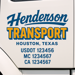 Custom Truck Door Decal Sticker Signs | US DOT Compliant Truck Door Lettering Templates | Make Your Own - Add Your Own Text (2-Pack)