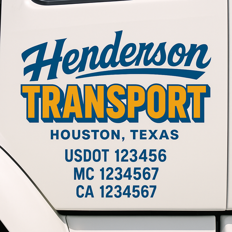 Custom Truck Door Decal Sticker Signs | US DOT Compliant Truck Door Lettering Templates | Make Your Own - Add Your Own Text (2-Pack)