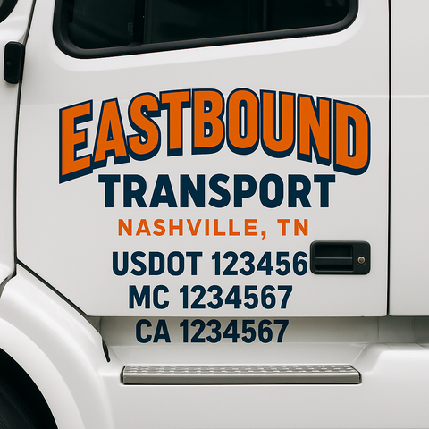 Custom Truck Door Decal Sticker Signs | US DOT Compliant Truck Door Lettering Templates | Make Your Own - Add Your Own Text (2-Pack)