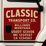 Custom Truck Door Decal Sticker Signs | US DOT Compliant Truck Door Lettering Templates | Make Your Own - Add Your Own Text (2-Pack)
