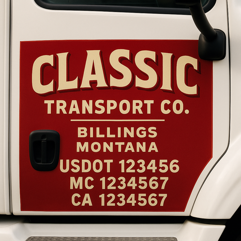 Custom Truck Door Decal Sticker Signs | US DOT Compliant Truck Door Lettering Templates | Make Your Own - Add Your Own Text (2-Pack)