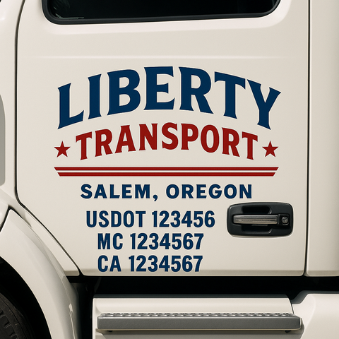 Custom Truck Door Decal Sticker Signs | US DOT Compliant Truck Door Lettering Templates | Make Your Own - Add Your Own Text (2-Pack)
