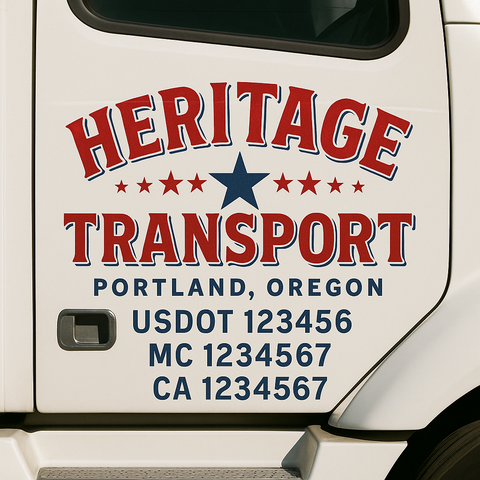 Custom Truck Door Decal Sticker Signs | US DOT Compliant Truck Door Lettering Templates | Make Your Own - Add Your Own Text (2-Pack)