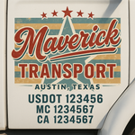 Custom Truck Door Decal Sticker Signs | US DOT Compliant Truck Door Lettering Templates | Make Your Own - Add Your Own Text (2-Pack)