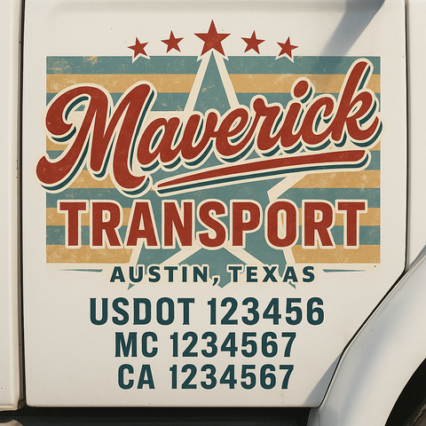 Custom Truck Door Decal Sticker Signs | US DOT Compliant Truck Door Lettering Templates | Make Your Own - Add Your Own Text (2-Pack)