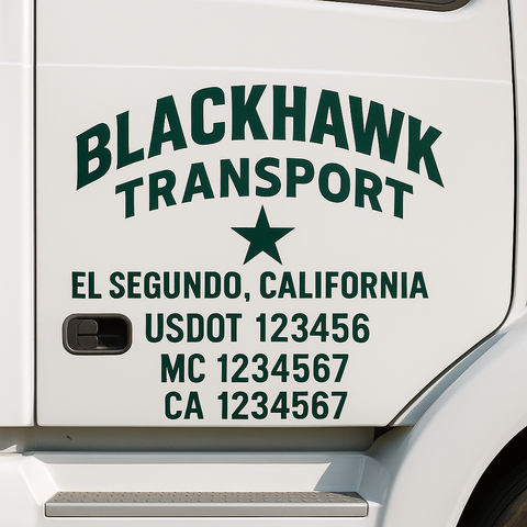Custom Truck Door Decal Sticker Signs | US DOT Compliant Truck Door Lettering Templates | Make Your Own - Add Your Own Text (2-Pack)