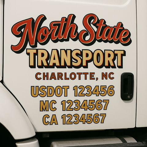 Custom Truck Door Decal Sticker Signs | US DOT Compliant Truck Door Lettering Templates | Make Your Own - Add Your Own Text (2-Pack)