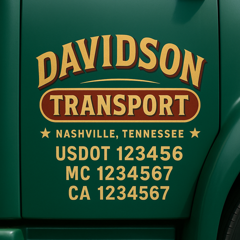 Custom Truck Door Decal Sticker Signs | US DOT Compliant Truck Door Lettering Templates | Make Your Own - Add Your Own Text (2-Pack)