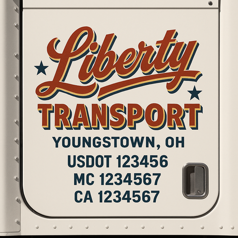 Custom Truck Door Decal Sticker Signs | US DOT Compliant Truck Door Lettering Templates | Make Your Own - Add Your Own Text (2-Pack)