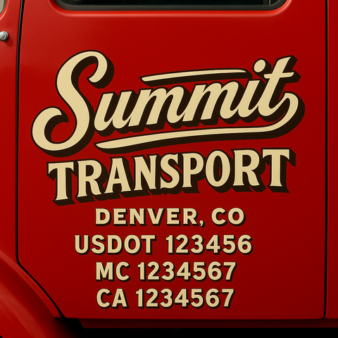 Custom Truck Door Decal Sticker Signs | US DOT Compliant Truck Door Lettering Templates | Make Your Own - Add Your Own Text (2-Pack)