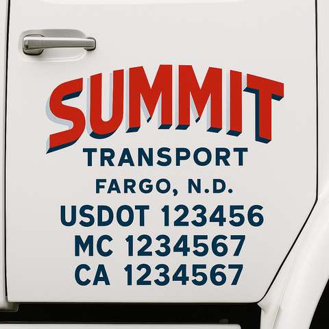 Custom Truck Door Decal Sticker Signs | US DOT Compliant Truck Door Lettering Templates | Make Your Own - Add Your Own Text (2-Pack)