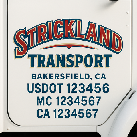 Custom Truck Door Decal Sticker Signs | US DOT Compliant Truck Door Lettering Templates | Make Your Own - Add Your Own Text (2-Pack)
