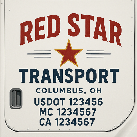 Custom Truck Door Decal Sticker Signs | US DOT Compliant Truck Door Lettering Templates | Make Your Own - Add Your Own Text (2-Pack)