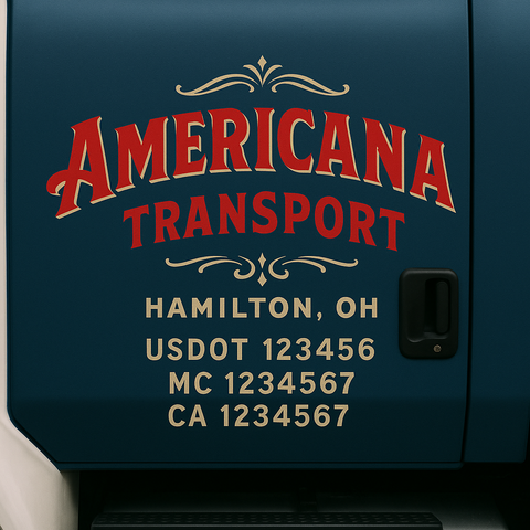 Custom Truck Door Decal Sticker Signs | US DOT Compliant Truck Door Lettering Templates | Make Your Own - Add Your Own Text (2-Pack)
