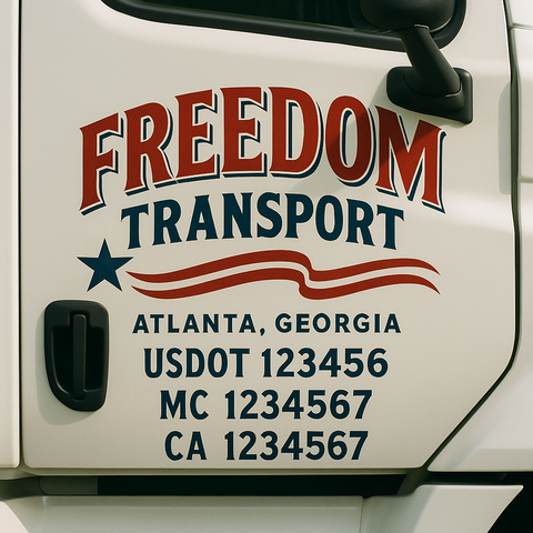 Custom Truck Door Decal Sticker Signs | US DOT Compliant Truck Door Lettering Templates | Make Your Own - Add Your Own Text (2-Pack)