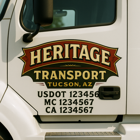 Custom Truck Door Decal Sticker Signs | US DOT Compliant Truck Door Lettering Templates | Make Your Own - Add Your Own Text (2-Pack)