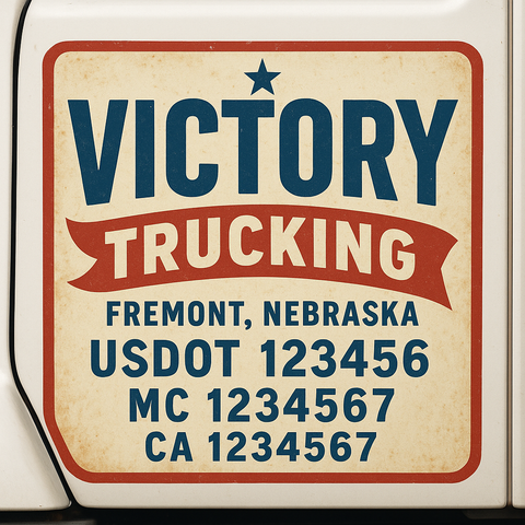 Custom Truck Door Decal Sticker Signs | US DOT Compliant Truck Door Lettering Templates | Make Your Own - Add Your Own Text (2-Pack)