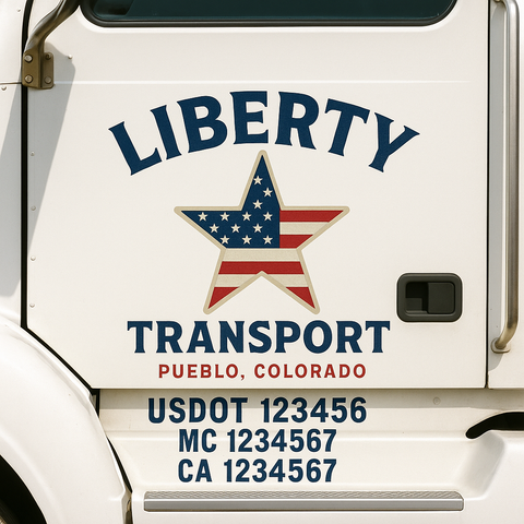 Custom Truck Door Decal Sticker Signs | US DOT Compliant Truck Door Lettering Templates | Make Your Own - Add Your Own Text (2-Pack)