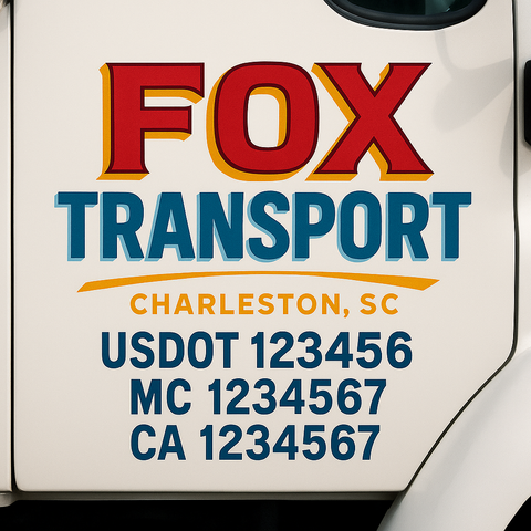 Custom Truck Door Decal Sticker Signs | US DOT Compliant Truck Door Lettering Templates | Make Your Own - Add Your Own Text (2-Pack)