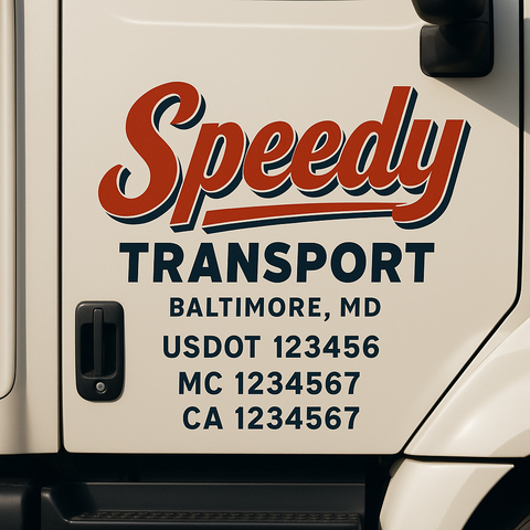 Custom Truck Door Decal Sticker Signs | US DOT Compliant Truck Door Lettering Templates | Make Your Own - Add Your Own Text (2-Pack)