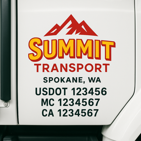 Custom Truck Door Decal Sticker Signs | US DOT Compliant Truck Door Lettering Templates | Make Your Own - Add Your Own Text (2-Pack)