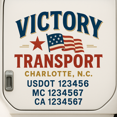 Custom Truck Door Decal Sticker Signs | US DOT Compliant Truck Door Lettering Templates | Make Your Own - Add Your Own Text (2-Pack)
