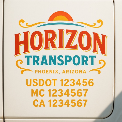Custom Truck Door Decal Sticker Signs | US DOT Compliant Truck Door Lettering Templates | Make Your Own - Add Your Own Text (2-Pack)