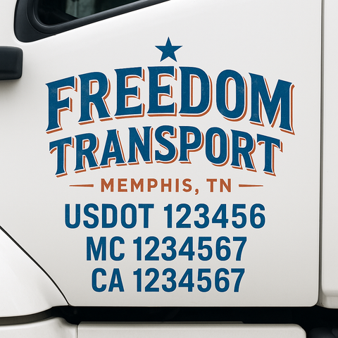 Custom Truck Door Decal Sticker Signs | US DOT Compliant Truck Door Lettering Templates | Make Your Own - Add Your Own Text (2-Pack)