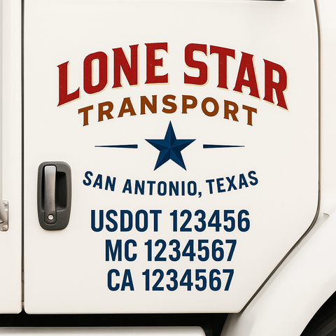 Custom Truck Door Decal Sticker Signs | US DOT Compliant Truck Door Lettering Templates | Make Your Own - Add Your Own Text (2-Pack)