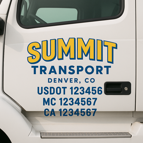 Custom Truck Door Decal Sticker Signs | US DOT Compliant Truck Door Lettering Templates | Make Your Own - Add Your Own Text (2-Pack)