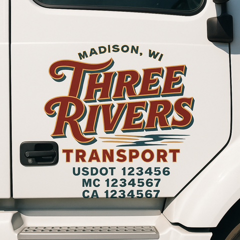 Custom Truck Door Decal Sticker Signs | US DOT Compliant Truck Door Lettering Templates | Make Your Own - Add Your Own Text (2-Pack)
