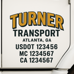 Custom Truck Door Decal Sticker Signs | US DOT Compliant Truck Door Lettering Templates | Make Your Own - Add Your Own Text (2-Pack)