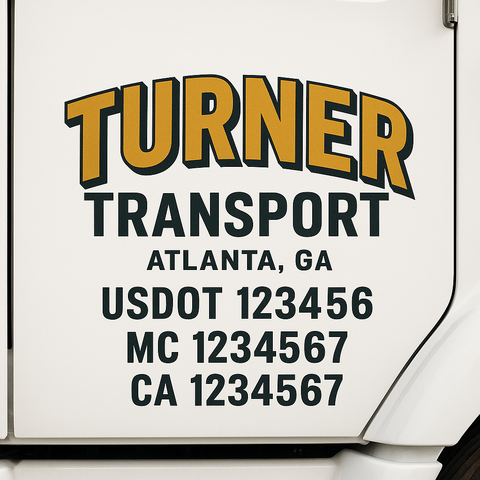 Custom Truck Door Decal Sticker Signs | US DOT Compliant Truck Door Lettering Templates | Make Your Own - Add Your Own Text (2-Pack)