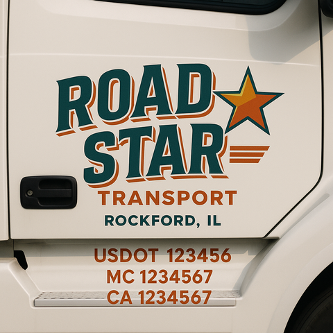Custom Truck Door Decal Sticker Signs | US DOT Compliant Truck Door Lettering Templates | Make Your Own - Add Your Own Text (2-Pack)