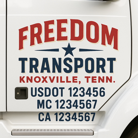 Custom Truck Door Decal Sticker Signs | US DOT Compliant Truck Door Lettering Templates | Make Your Own - Add Your Own Text (2-Pack)
