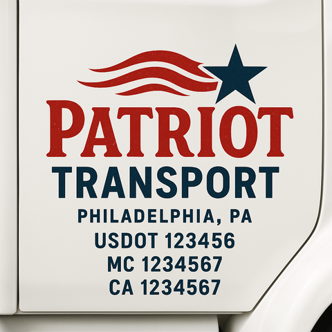 Custom Truck Door Decal Sticker Signs | US DOT Compliant Truck Door Lettering Templates | Make Your Own - Add Your Own Text (2-Pack)