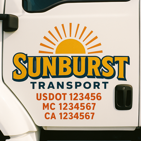 Custom Truck Door Decal Sticker Signs | US DOT Compliant Truck Door Lettering Templates | Make Your Own - Add Your Own Text (2-Pack)