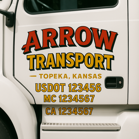 Custom Truck Door Decal Sticker Signs | US DOT Compliant Truck Door Lettering Templates | Make Your Own - Add Your Own Text (2-Pack)