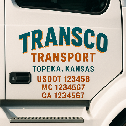 Custom Truck Door Decal Sticker Signs | US DOT Compliant Truck Door Lettering Templates | Make Your Own - Add Your Own Text (2-Pack)