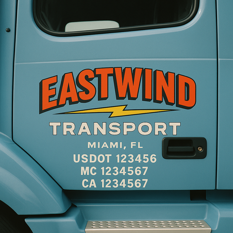 Custom Truck Door Decal Sticker Signs | US DOT Compliant Truck Door Lettering Templates | Make Your Own - Add Your Own Text (2-Pack)