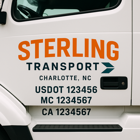 Custom Truck Door Decal Sticker Signs | US DOT Compliant Truck Door Lettering Templates | Make Your Own - Add Your Own Text (2-Pack)